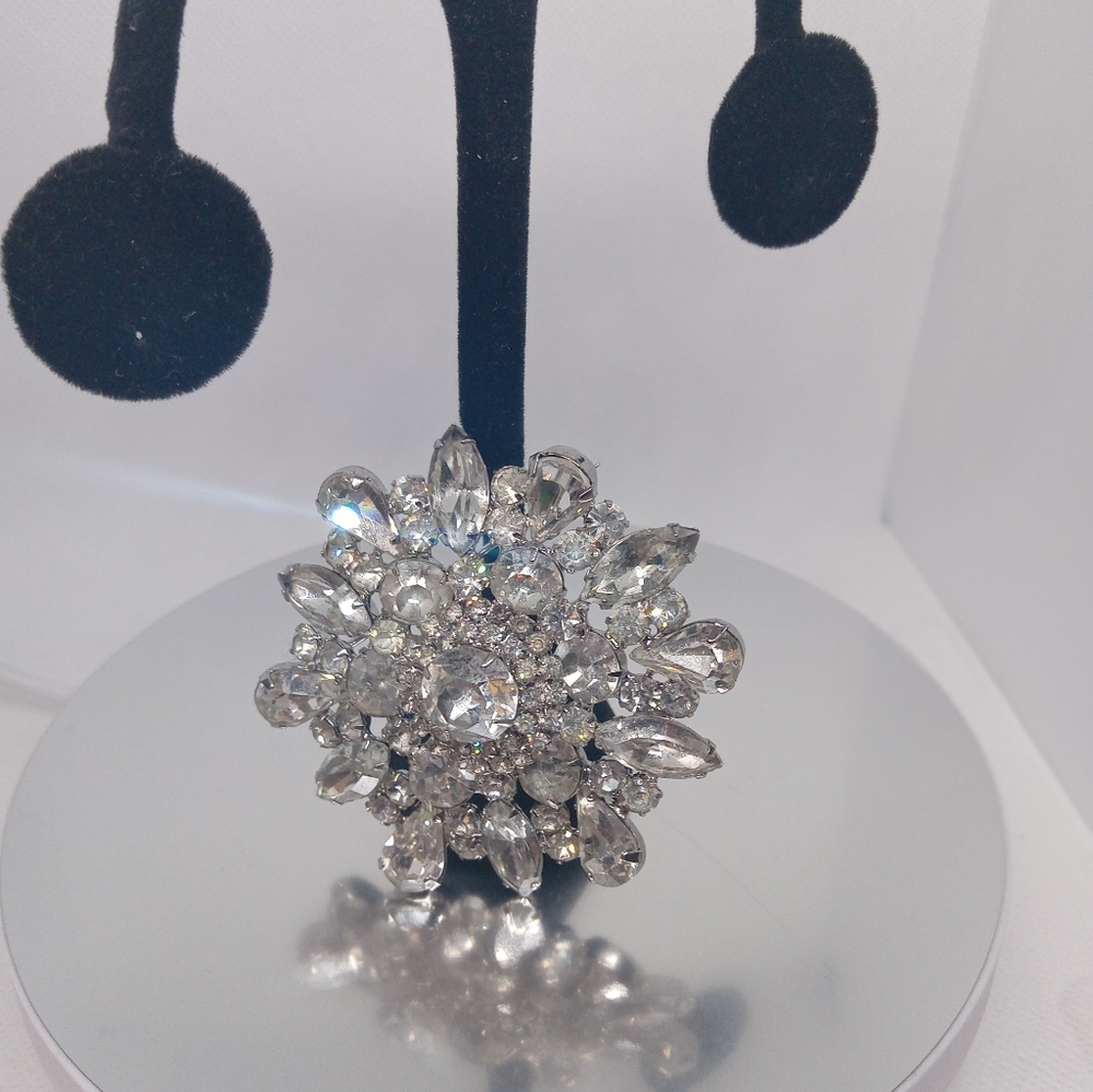 Albert Weiss Radiant Silver Crystal Brooch
